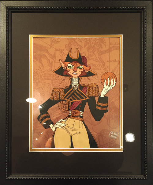 shoomlah:My finished hand-painted animation cel (and digital mockup) for the Ron & John Disney show over at @gallerynucleus – Captain Amelia from Treasure Planet!  There you go, pure poetry. 😼