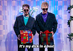 bloodydifficult:  Over at your parent’s house, a dick in a box. 
