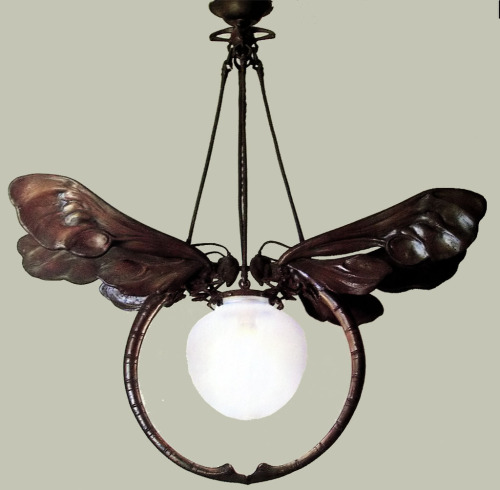 hideback:Louis Chalon (French, 1866-1940)Dragonfly Lamp