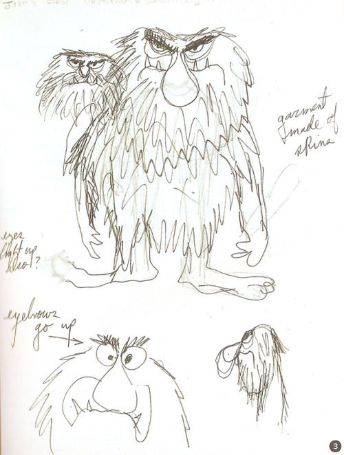 “Eyes light up also?” Jim Henson’s sketches for Sweetums.Sweetums the Ogre fi