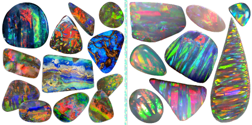 itsalwayssunnyineverbloom: tenaflyviper: 18 Various Kinds of Opals   When most people think of 