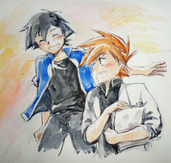 kipam:  [사토시,시게루 / Satoshi , Sigeru ] (ﾉ´∀｀)ﾉﾍ(´∀｀ﾍ) watercolor ~ 