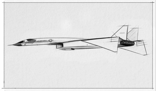 1959-1964 | North American XB-70 Valkyrie | Sketches by Ian Kettle