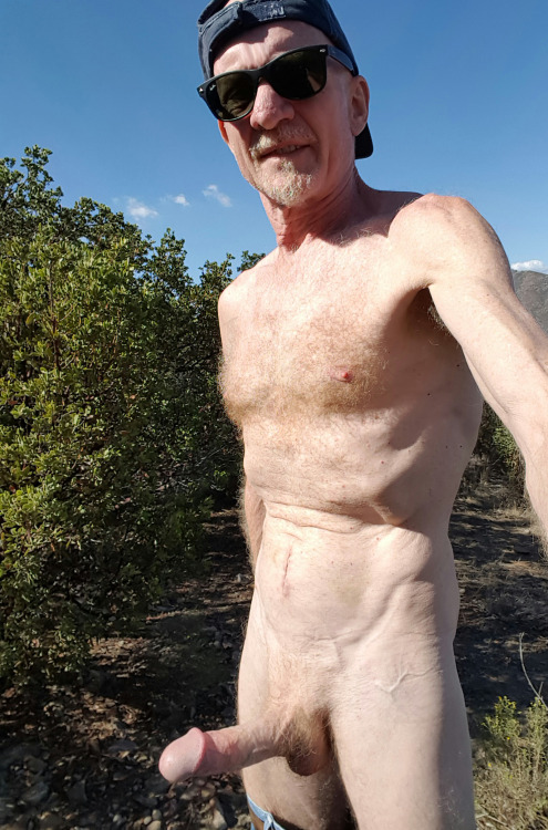jaybee1959:  Naked hiking, trouser snakes seen on the trail