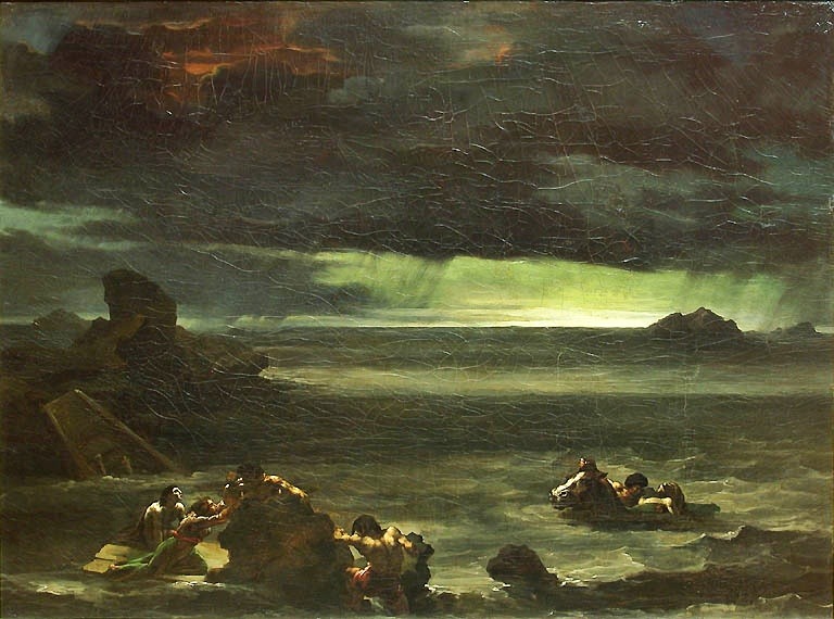 Theodore Gericault (Rouen, 1791 - Paris, 1824), Scène de Déluge (c. 1818) http://cartelfr.louvre.fr/cartelfr/visite?srv=car_not_frame&amp;idNotice=15386