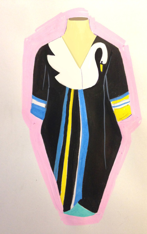 kimono / swan coat - 2017sketch for a collaboration with Pryscille Pulisciano