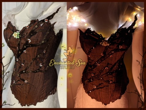 For sale on Etsy with free domestic shipping. Firefly Bark Corset ~ a fully steel boned corset made 