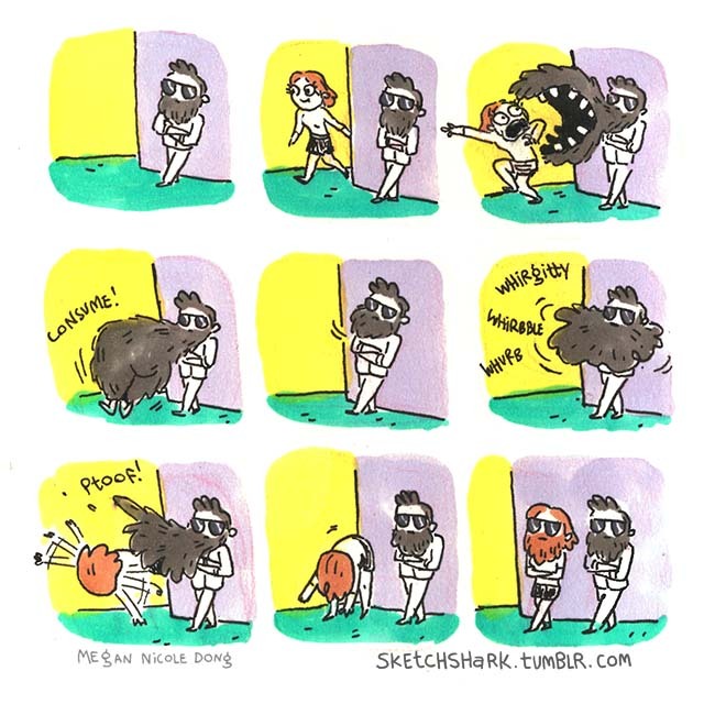 sketchshark:  How beards reproduce.