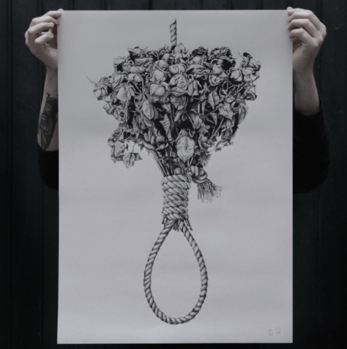 gnarlijen: FØRTIFEM DEAD ROSES PRINT , YOUR WALL IS BEGGING FOR THIS