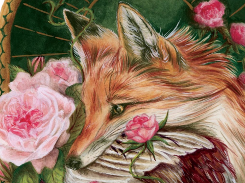 Close-ups of ‘Vixen’ - Gouache &amp; Watercolour