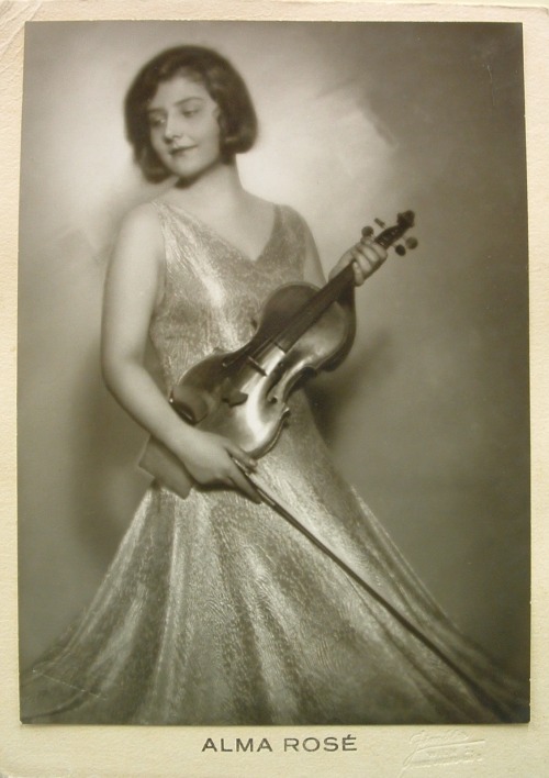 Alma Rosé (1906-1944) was an Austrian violinist of Jewish descent. Her uncle was the composer Gustav