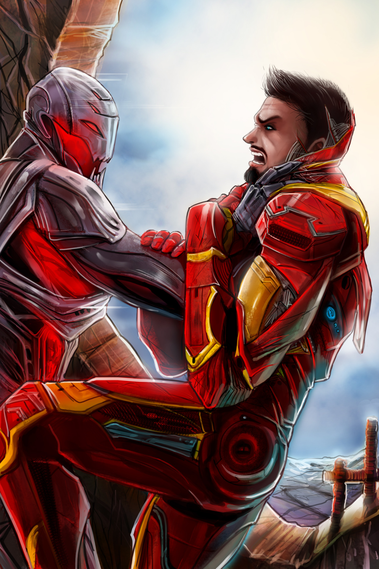Marvel Heroes in Peril — rossowinch: Iron man VS. Ultron!