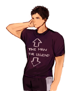 sodap6p:  Iwaizumi does not know what that shirt means. he just bought it because he thinks it looked cool. (cue matsuhana losing their shit) bonus: 