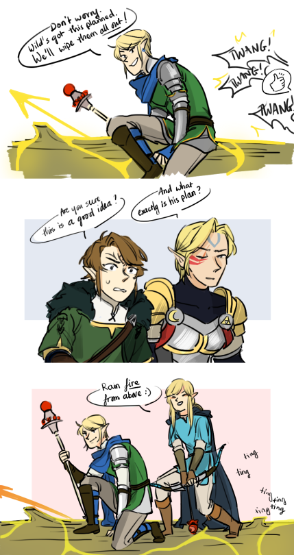 jojo56830:  marimarimarine:  BOTW and HW Link combo?? A pyromaniac and a mass murderer?? yikes,,,,  So here’s my take on this awesome AU have a nice day everyone  after seeing this I DID have a nice day… #LinkedUniverse  