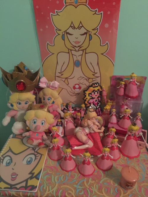 speedyssketchbook:  lady–peaches:  so…I might have started a Princess Peach shrine…🍑🙏🏻  That’s quite a lot of Peach there, madam. :p   peachy~ ;9