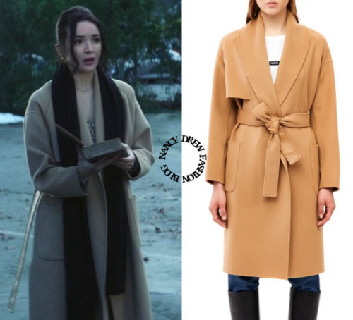  Who: Maddison Jaizani as Bess MarvinWhat: Mackage Thalia Double Face Tie Waist Wool Coat - $890.00W