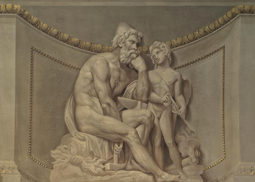 greekromangods: Vulcan and Cupid 1822 Luigi Catani (1762–1840) Grisaille Firenze ** My Other B