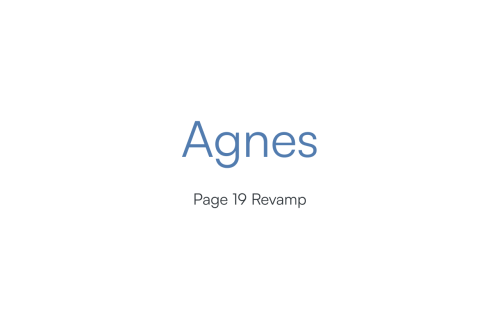Portfolio: AgnesPage 19 RevampA responsive and minimal portfolio page with endless space for your be