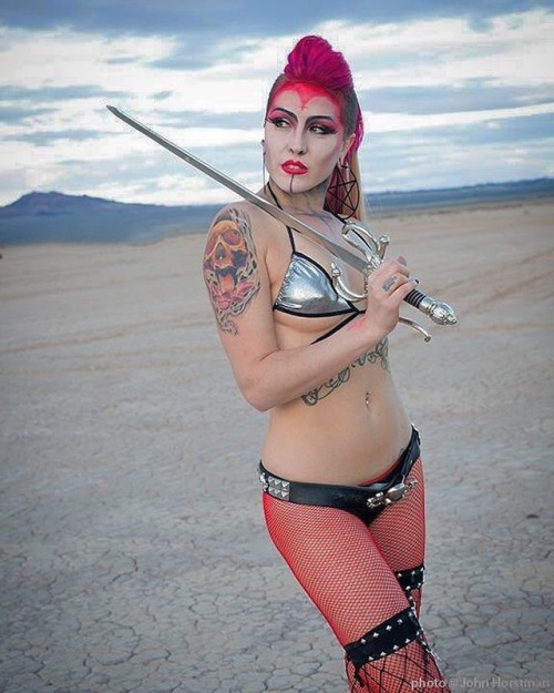 @freakling_bros #drylakebed Pope Satanus shootPhoto by @johnhorstmanimagingModel @tarah_una_doll