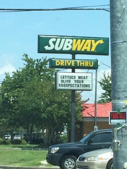 singingsh0wtunes:  subway sure doesn’t mess around when it comes to puns 