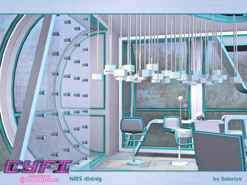 ***CyFi. Nirs Dining*** Sims 4Includes 11 objects: cabinet, ceiling decor, three ceiling lights, cha