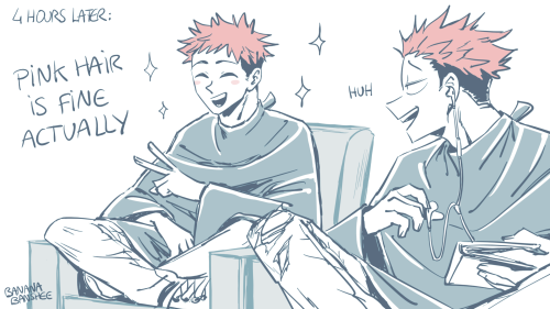 More Jujutsu Kaisen actor AU!!Off camera, Yuji was actually really nervous about getting is hair col