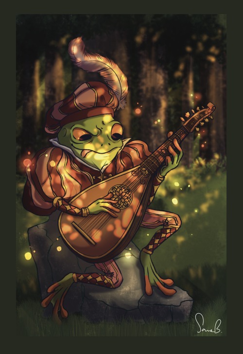 April |Bard FrogJosé, the bard frog, tongue sticking out during her lute solo like a true rockstar.T