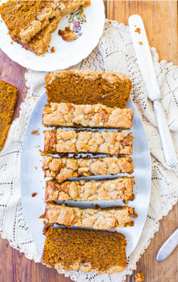 vegan-yums:  Soft Vegan Pumpkin Bread with Brown Sugar Streusel Crust / Recipe