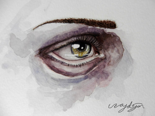 Uzaydogan aka Uzay Doğan (Turkey) - Watercolor Eye Practice, 2015   Paintings: Watercolors