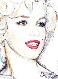 blacklovelycat:  a quick sketch of Marilyn