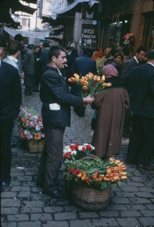 tanyushenka:Photography: Flower seller in Istanbul, Turkey, May 14, 1965Photographer: Charles Weever