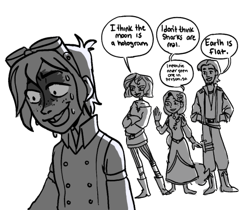 pilot-doodles:The gang decides it’s “harass Varian day”