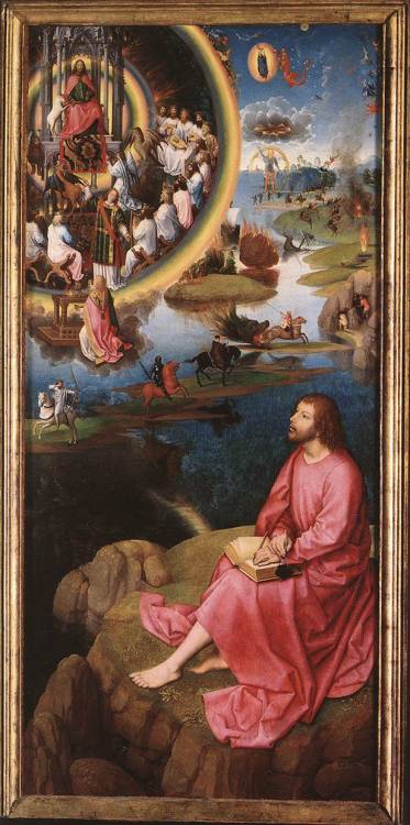 greluc:Hans Memling / St John Altarpiece 1474 (Detail )Right WingSAINT JOHN Apostle and Evangelist (