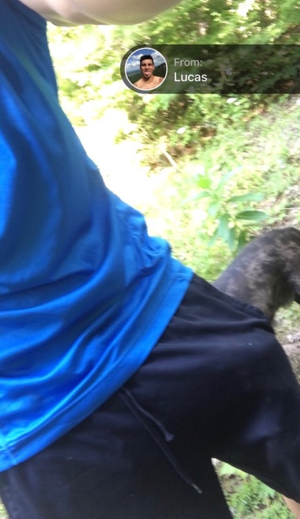 spyandbait:Got Lucas a little horny on a hike, he had to take his clothes off in the woods