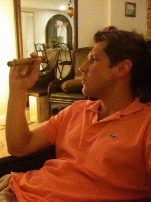 At first the cigar’s taste was strong, almost a bit overwhelming and if he’s just been d