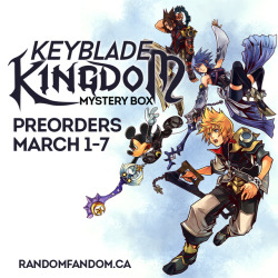 nijuukoo: randomfandombox:  randomfandombox: Keyblade Kingdom Mystery Box preorders open tomorrow!Filled with #KingdomHearts merch &amp; an exclusive t-shirt by @nijuukoo​So excited! This box is also going to have other exclusive items made specifically