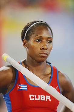 Yarisley Silva competing at the Doha Diamond League 2014