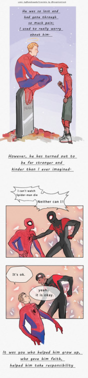 sandsawako:Dear spider-man：comic by me/translate by@inceptiontrash​That was beautiful!