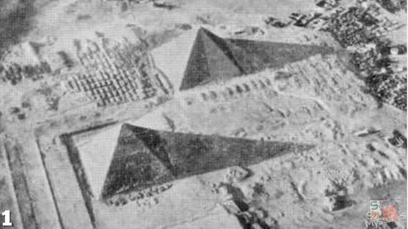   In 1940 a British pilot discovered that each of the four side of the great pyramids