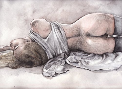figurative-arts:  undressed on the floor 2 by whatanicegirl