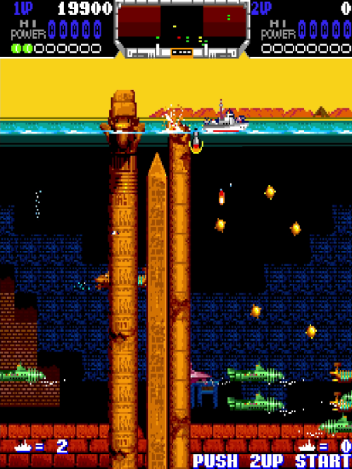 randomisedgaming:  Ten more great screenshots from the 1987 Japanese only arcade game developed by  Woodplace: The Deep / ザディープ Outside of a limited bootleg release in the west, The Deep’s only home ports were on European computers like the