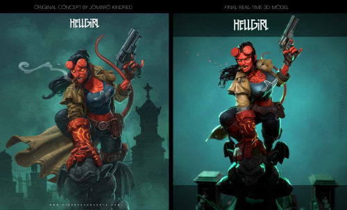  HellGirl - by Thanos Bompotas“Based on the amazing concept of Jomaro Kindred and the idea was to go