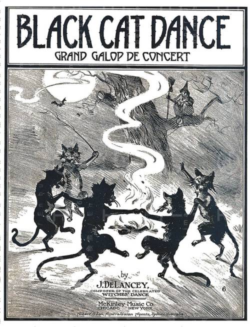 blondebrainpower:Black Cat Dance  Grand Galop De Concert By J. DeLancey