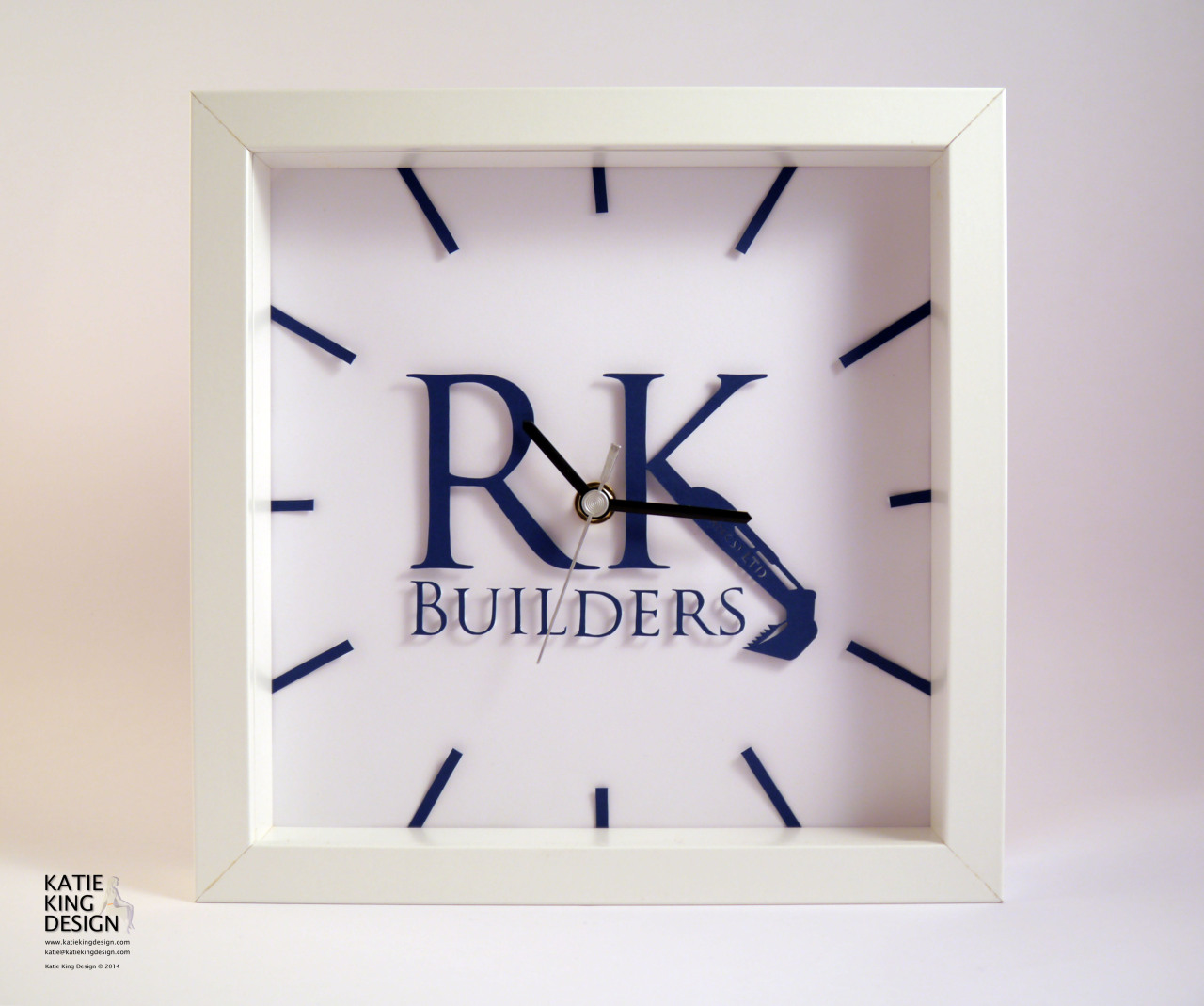 Katie King Design Hand Made Paper Cut Clock And Logo Design For Rk