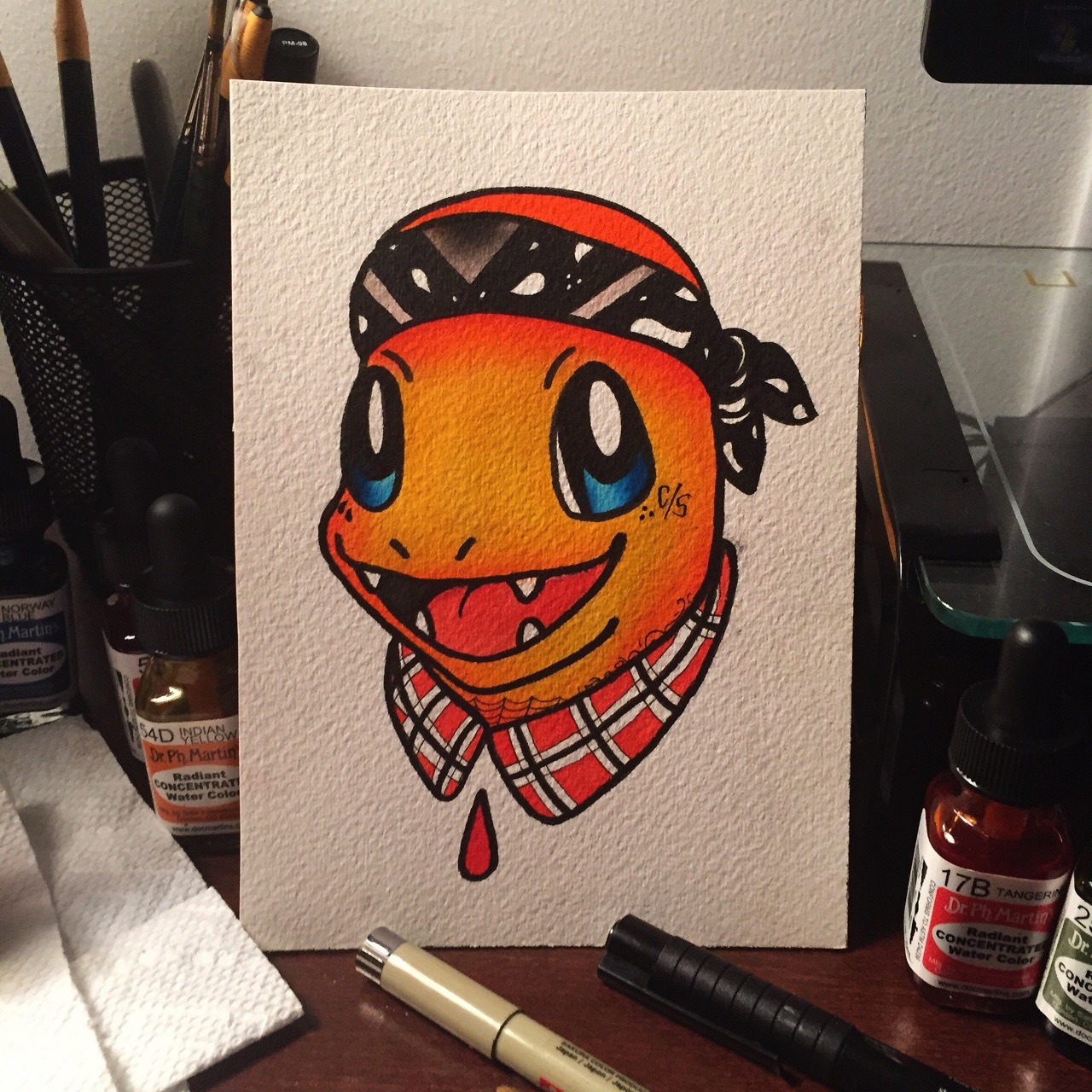 davisrider:  Cholo Charmander (5x7) for the pokemon set Im working on Instagram: