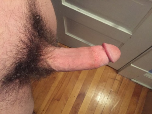 twinkswithhairycocks: anonymous submission! wow…look at that thing. Bushy pubes, a slightly curved s