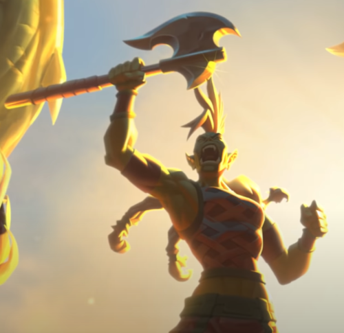 shamanofthewilds:Appreciation post for the orc in the new Hearthstone trailer, Forged in the Barrens