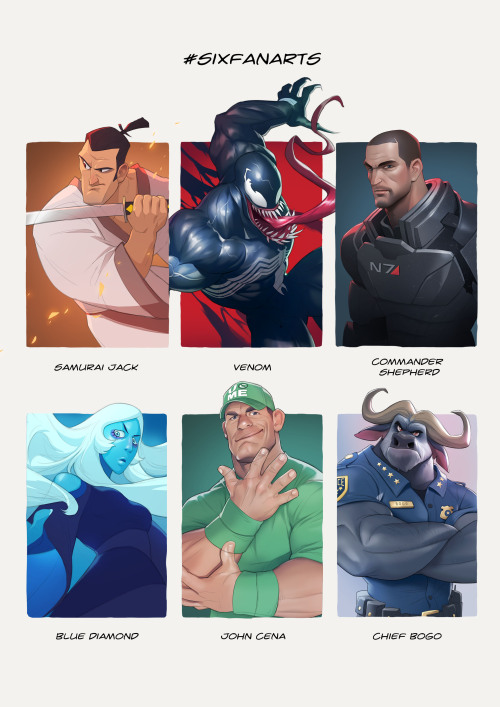silverjow:  I had to do this, six fanart challenge.Thanks everyone who suggested a character. I had a lot of fun doing this.I promise myself I will at least save one spot for female character, but almost 99% of the suggestions I receive are male. Blue