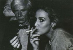 the-original-supermodels:   Andy Warhol &amp; Jerry Hall, Studio 54