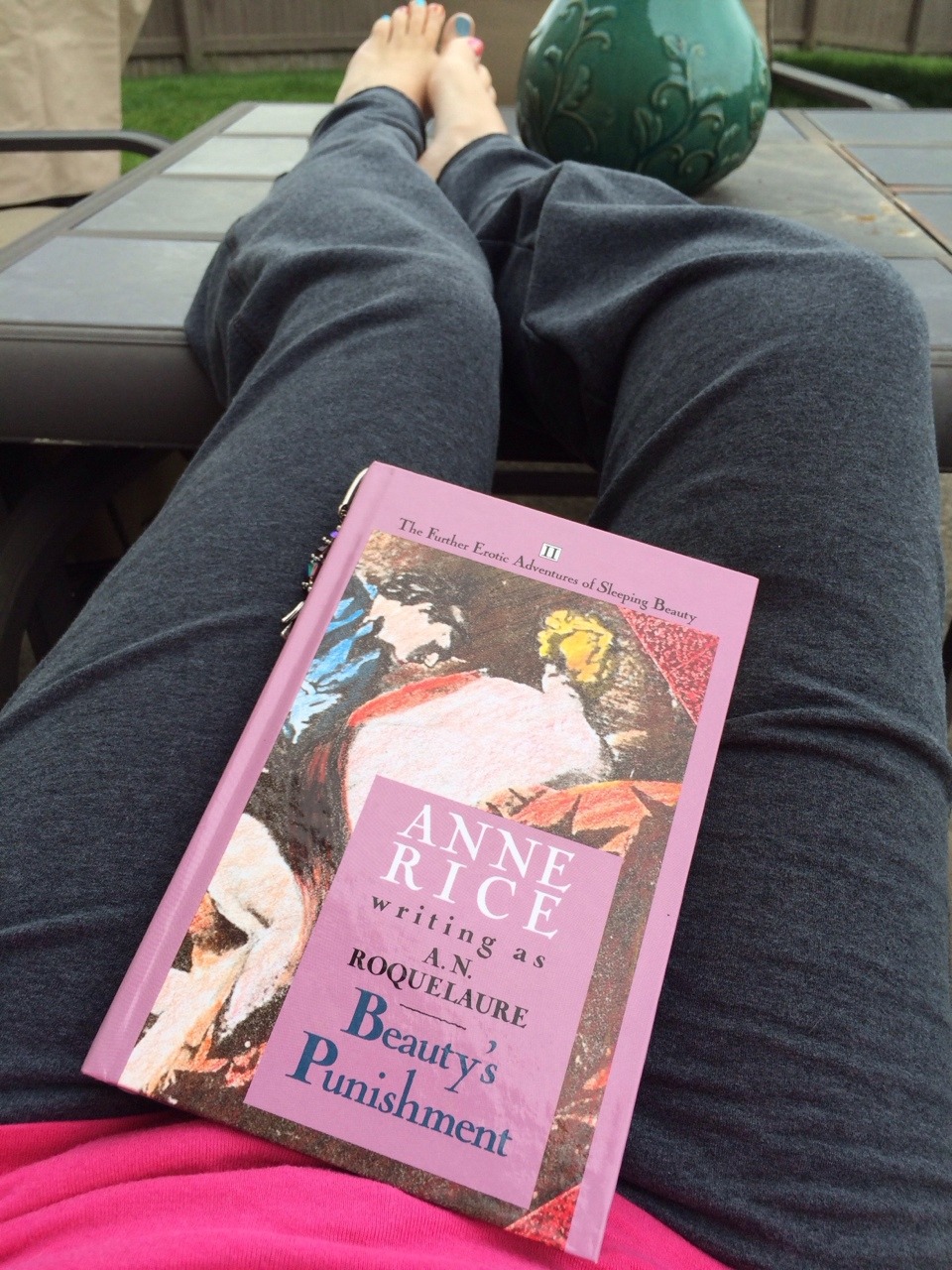 hornynurse32:  ☁️Relaxing and reading. Nothing like a good book to help you escape